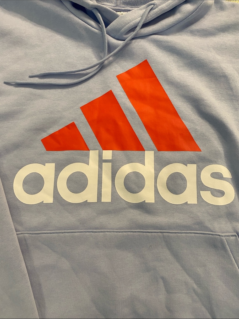 Adidas Sweatshirt Hoodie Adidas LOGO Pale Blue Red